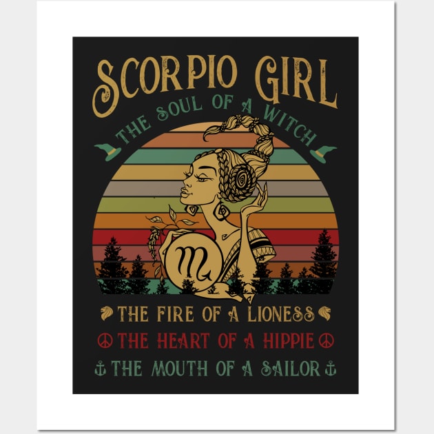 Scorpio Girl The Soul Of A Witch Awesome T shirt Wall Art by TeeLovely